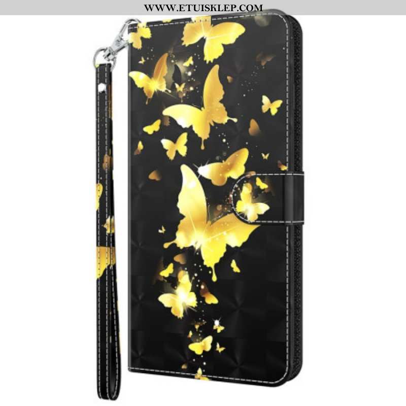 Etui Folio do Oppo A94 5G Motyl Ze Smyczą